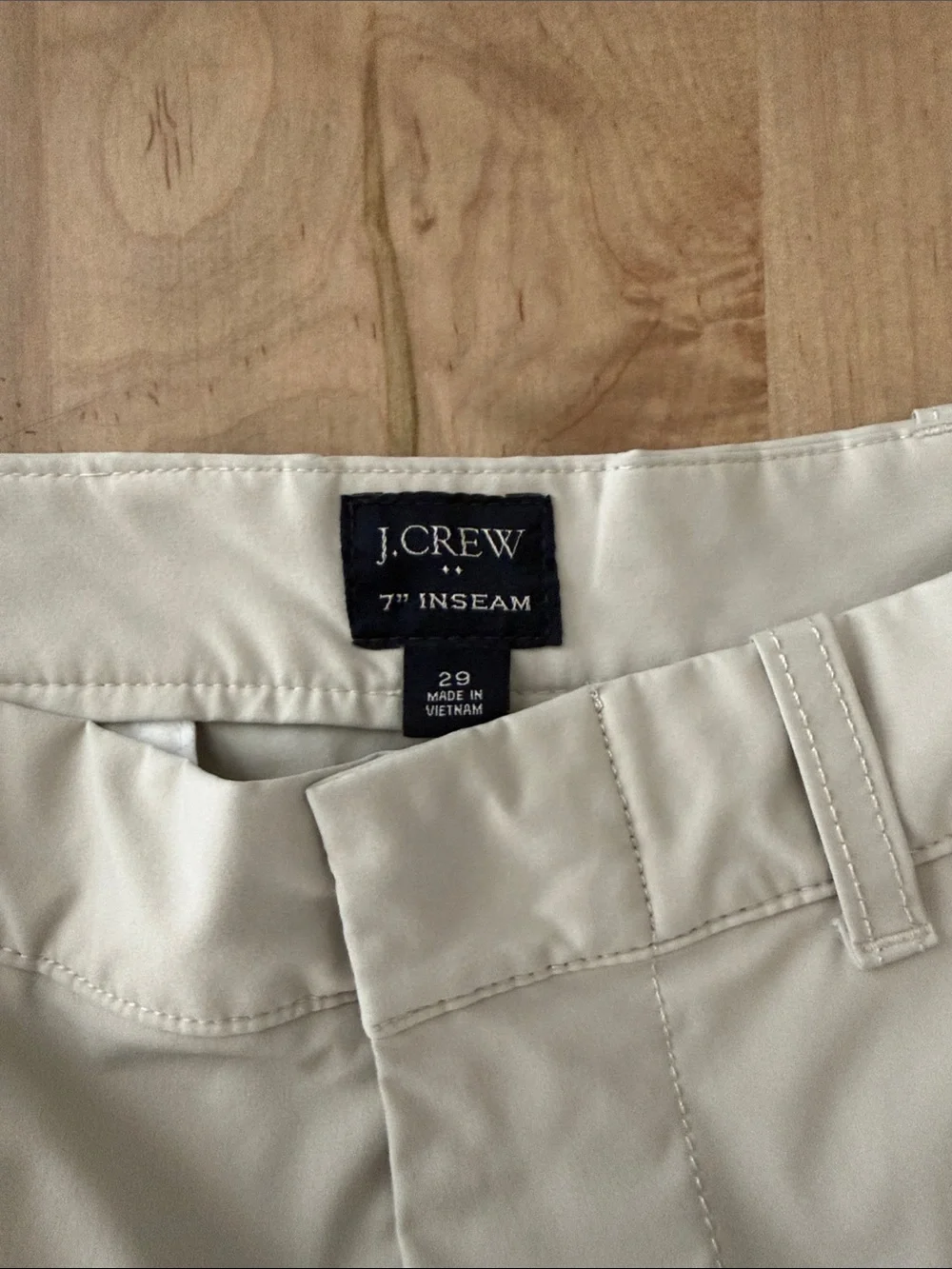 J. Crew Men’s Flat Front Chino Shorts in Light Cream